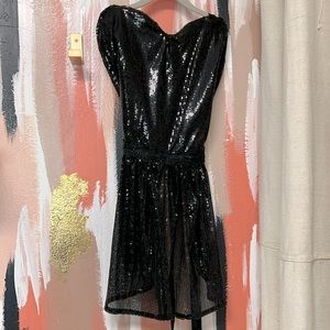 Sequin sweetheart apron black